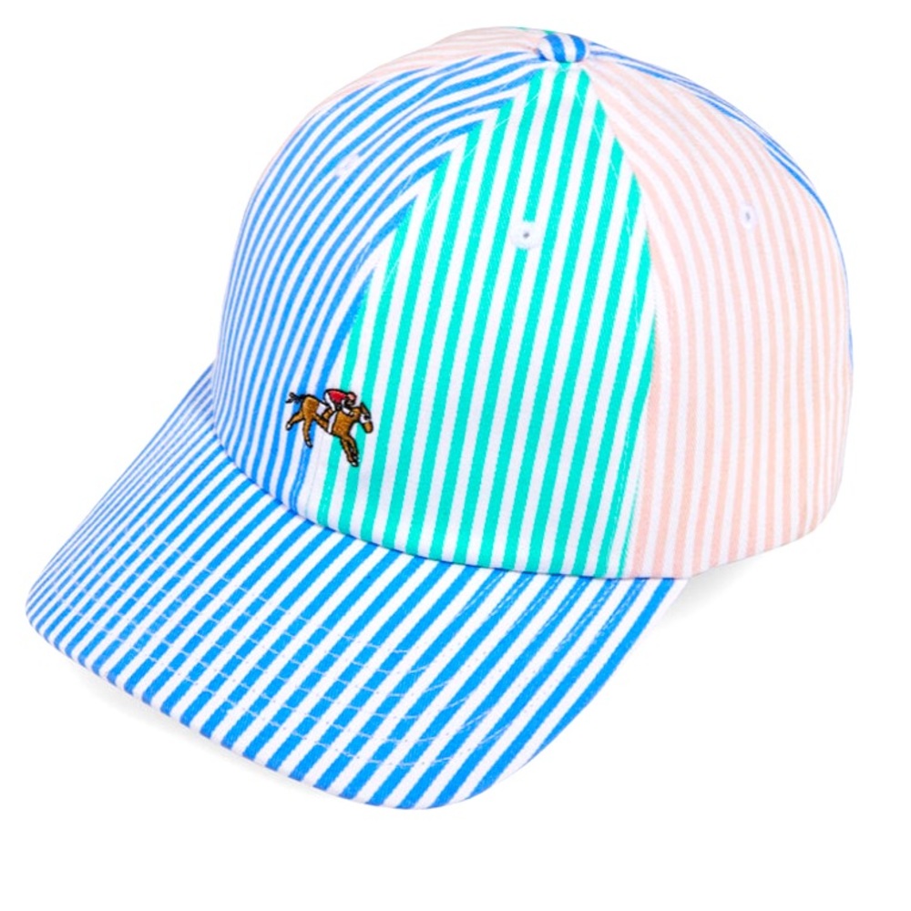 Vineyard Vines Kentucky Derby Striped Horse Baseball Hat unisex NWT color block